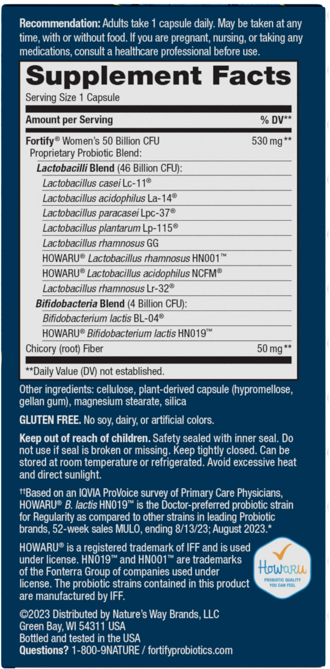 <{%MAIN2_11581%}>Nature's Way® | Fortify Women's Extra-Strength Probiotic - right side of pack