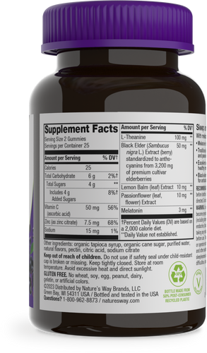 Nature's Way® | Sambucus Sleep + Immune Gummies* - right side of pack Sku:13496