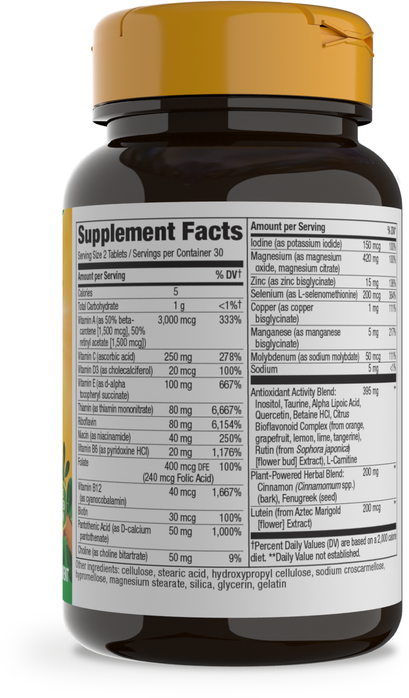 <{%MAIN2_12371%}>Nature's Way® | Alive! Diabetic Multivitamin - right side of pack