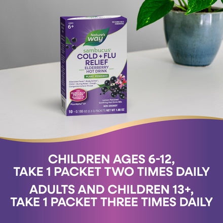 Sambucus Cold+Flu Relief Elderberry Hot Drink Supplement Facts