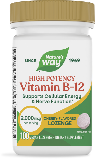 <{%PRIMARY_40440%}>Nature's Way® | Vitamin B12 Lozenges High Potency, 100 lozenges, Cherry