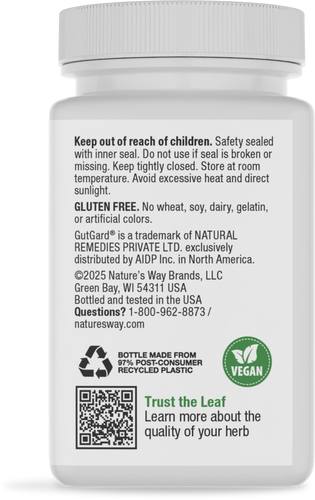 Nature's Way® | DGL - back of pack Sku:09001