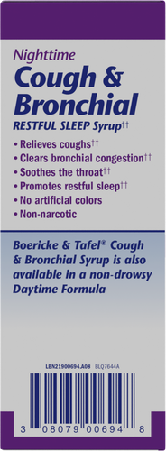 Nature's Way® | Boericke & Tafel Nighttime Cough & Bronchial Syrup - left side of pack Sku:21900694