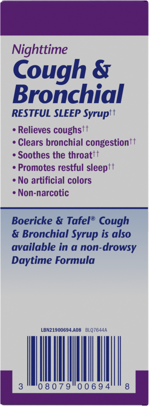 <{%MAIN3_21900694%}>Nature's Way® | Boericke & Tafel Nighttime Cough & Bronchial Syrup - left side of pack