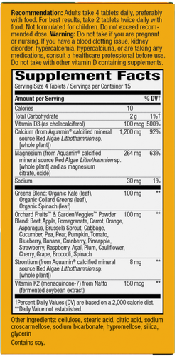 Nature's Way® | Alive! Calcium Bone Support - right side of pack Sku:15838