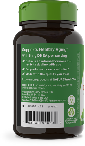 Nature's Way® | Youthful You DHEA 5mg - left side of pack Sku:05006