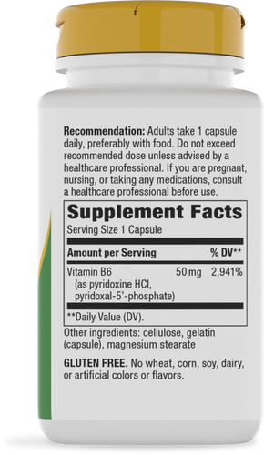 Nature's Way® | Vitamin B6 High Potency - right side of pack Sku:40431