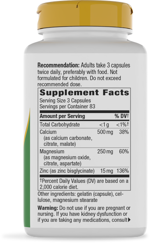 Nature's Way® | Calcium-Magnesium-Zinc - right side of pack Sku:41411