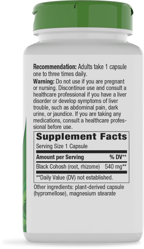 Nature's Way® | Black Cohosh Root - right side of pack Sku:14690