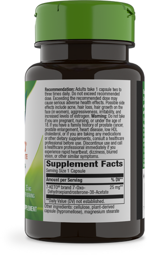 Nature's Way® | 7-KETO DHEA Metabolite - right side of pack Sku:05186