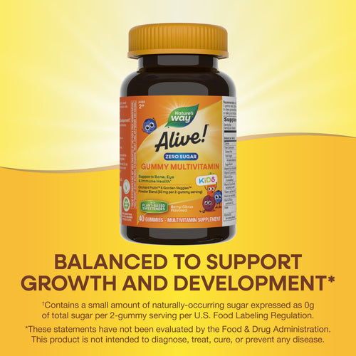 Nature's Way® | Alive! Zero Sugar Gummy Multivitamin for Kids Sku:15000