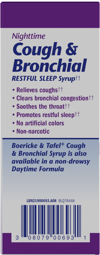 Nature's Way® | Boericke & Tafel Nighttime Cough & Bronchial Syrup - left side of pack Sku:21900693