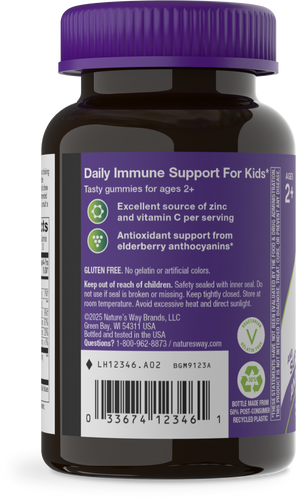Nature's Way® | Sambucus Kids Elderberry Immune Gummies - left side of pack Sku:12346