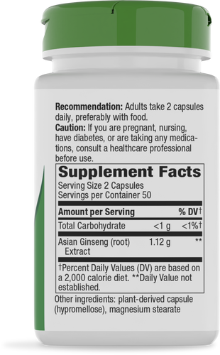 Nature's Way® | Asian Ginseng - right side of pack Sku:13300