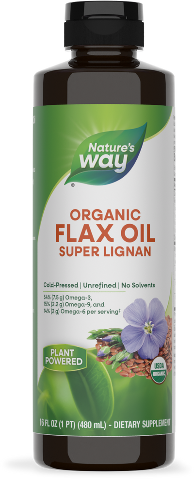 <{%PRIMARY_15428%}>Nature's Way® | Organic Flax Oil Super Lignan, 16 fl oz (480 ml)
