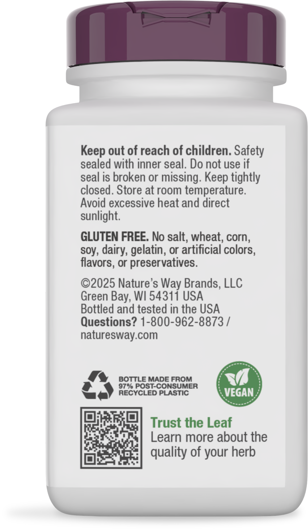 <{%MAIN4_110%}>Nature's Way® | Kidney Bladder Premium Blend - back of pack