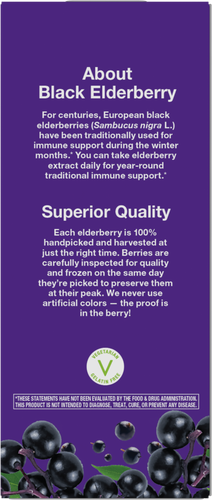 Nature's Way® | Sambucus Immune Elderberry Syrup - back of pack Sku:6974