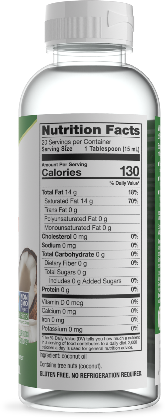 <{%MAIN2_15857%}>Nature's Way® | Liquid Coconut Oil - right side of pack