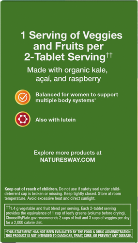 Nature's Way® | Alive! Women's Garden Goodness Complete Multivitamin - left side of pack Sku:12111
