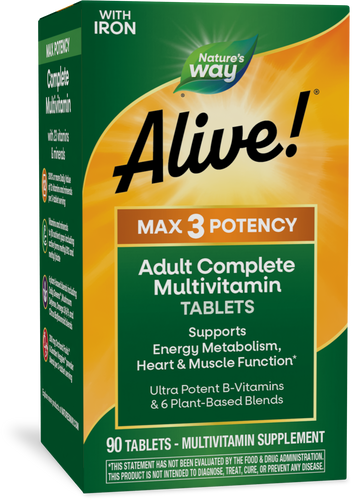 Nature's Way® | Alive! Max3 Potency Adult Complete Multivitamin, 90 tablets Sku:14927