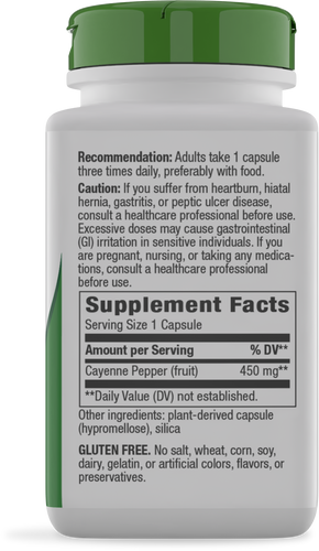 Nature's Way® | Cayenne Fruit - right side of pack Sku:11500