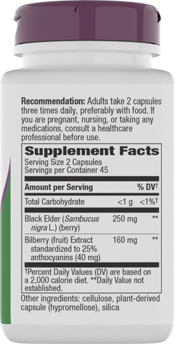 Nature's Way® | Bilberry - right side of pack Sku:60510