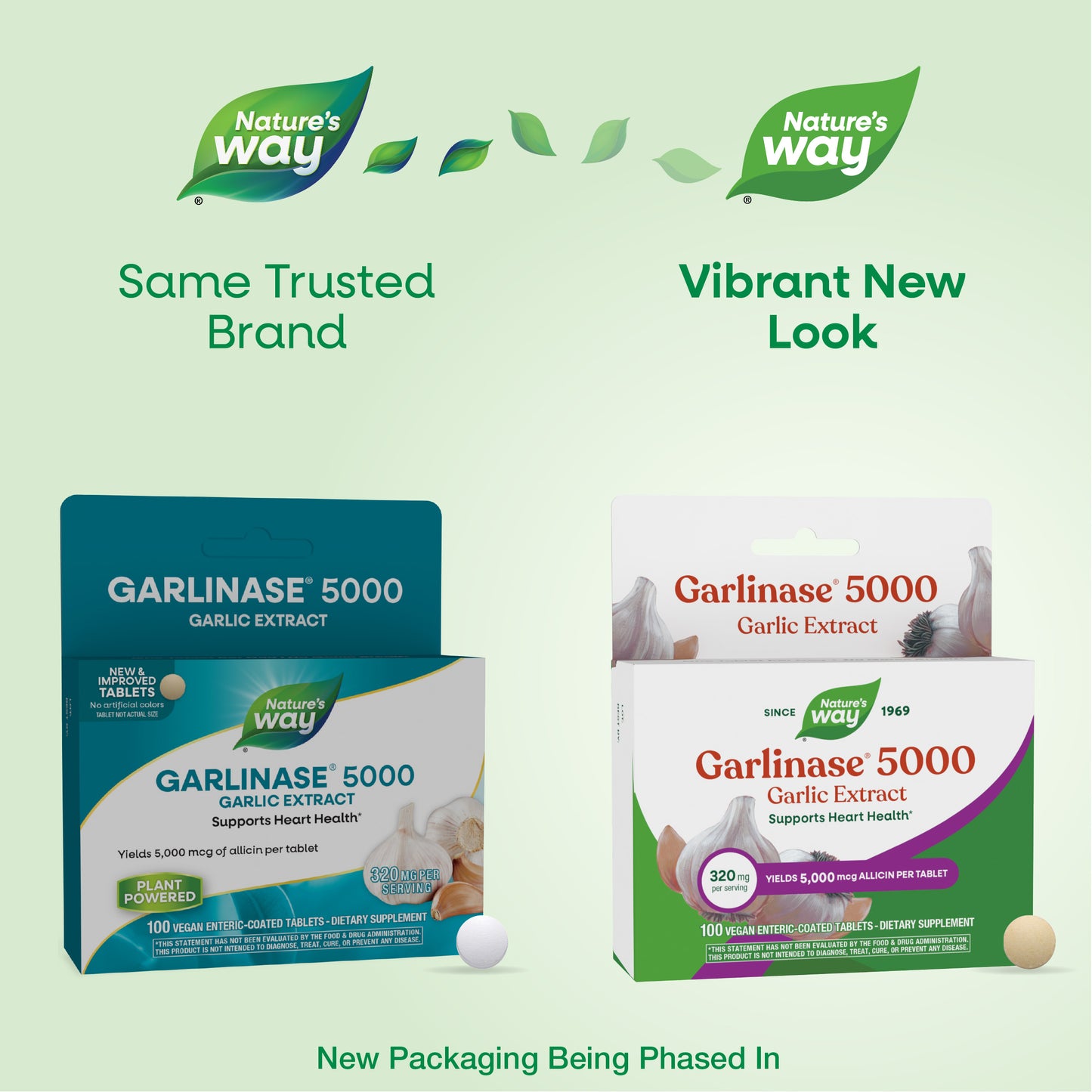 <{%MAIN1_08501%}>Nature's Way® | Garlinase 5000 - package updates old to new