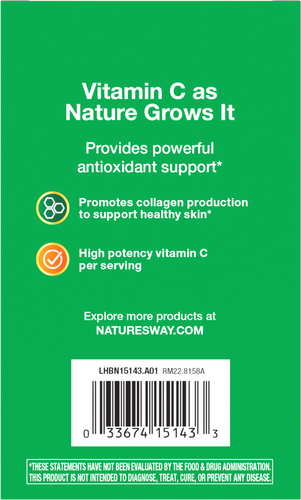 Nature's Way® | Alive! Vitamin C Powder Drink Mix - back of pack Sku:15143
