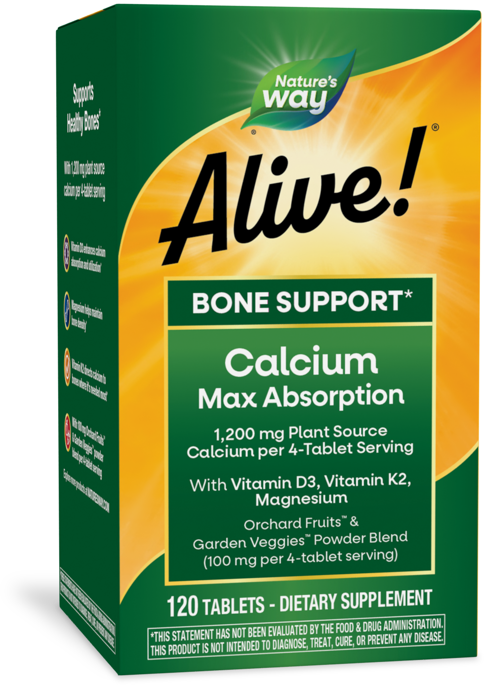 <{%PRIMARY_15839%}>Nature's Way® | Alive! Calcium Bone Support, 120 tablets