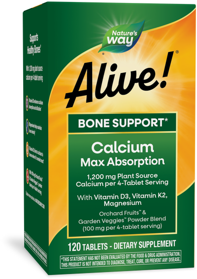 <{%PRIMARY_15839%}>Nature's Way® | Alive! Calcium Bone Support, 120 tablets