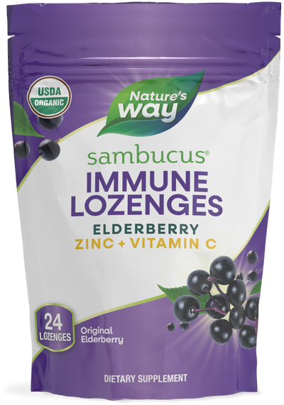 <{%PRIMARY_10220%}>Nature's Way® | Sambucus Immune Lozenges, 24 lozenges, Elderberry