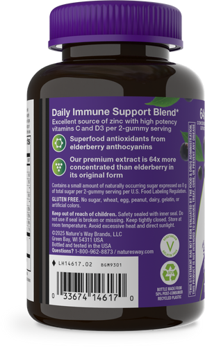 Nature's Way® | Sambucus Elderberry Zero Sugar Immune Gummy - left side of pack Sku:14617