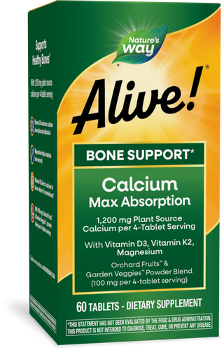 Nature's Way® | Alive! Calcium Bone Support, 60 tablets Sku:15838