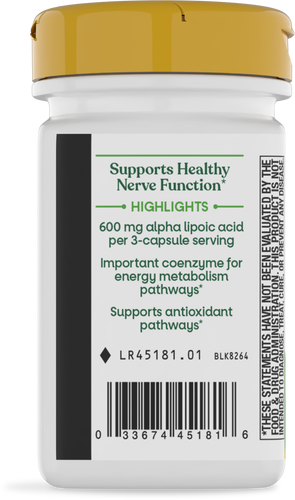 Nature's Way® | Alpha Lipoic Acid - left side of pack Sku:45181
