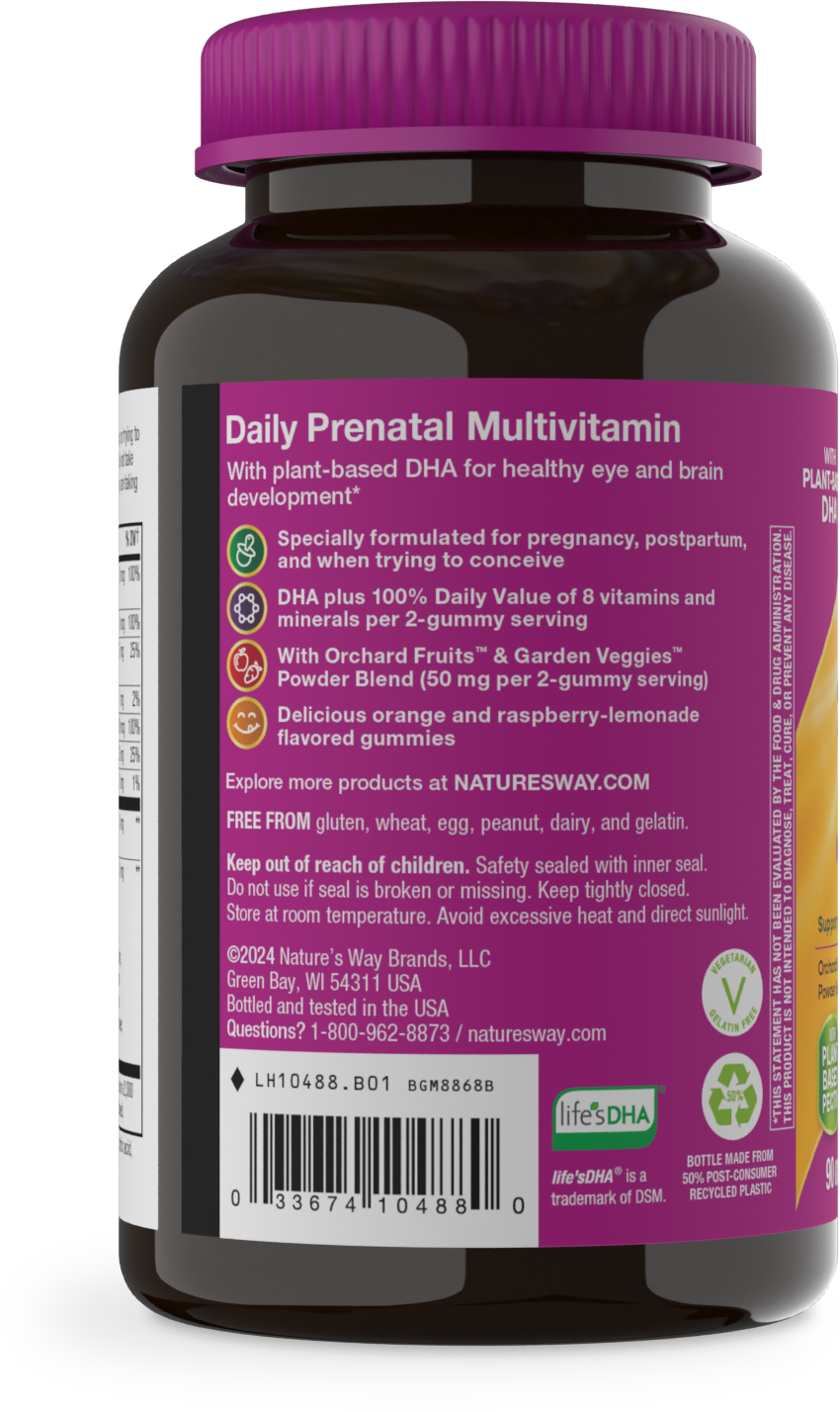 <{%MAIN3_10488%}>Nature's Way® | Alive! Daily Support Prenatal Gummy Multivitamin - left side of pack