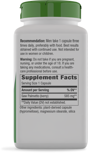 Nature's Way® | Saw Palmetto Berries - right side of pack Sku:16758