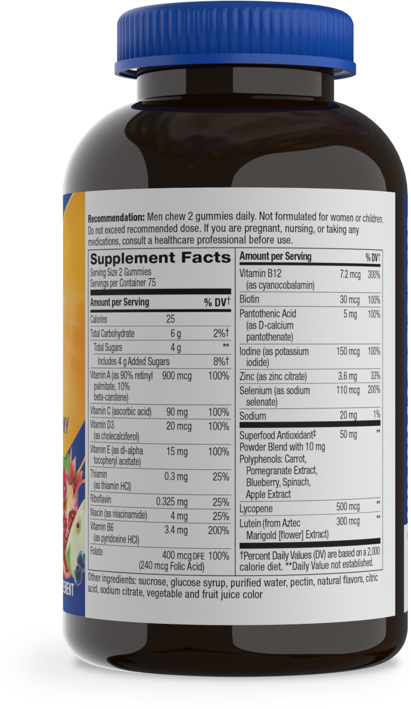 <{%MAIN2_14067%}>Nature's Way® | Alive! Men's 50+ Gummy Multivitamin - right side of pack