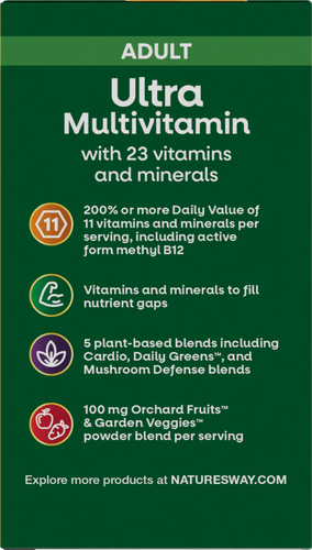 Nature's Way® | Alive! Adult Ultra Multivitamin - left side of pack Sku:15679