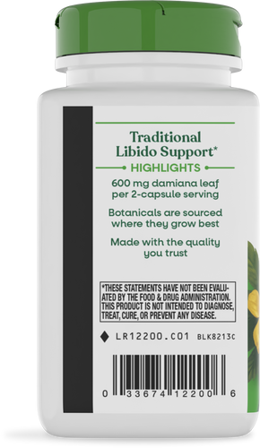 Nature's Way® | Damiana Leaves - left side of pack Sku:12200