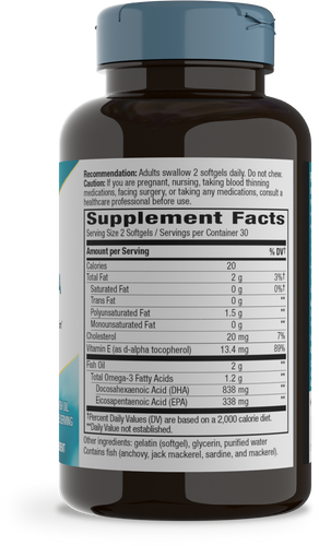 Nature's Way® | Mega-DHA Premium Fish Oil - right side of pack Sku:15682