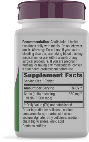 Nature's Way® | Garlicin Cardio - right side of pack Sku:15067