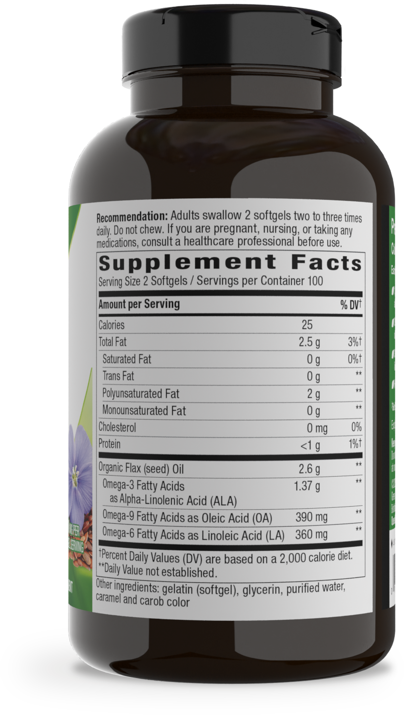 <{%MAIN2_15425%}>Nature's Way® | Flax Oil - right side of pack