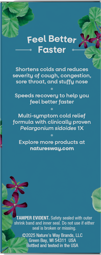 Nature's Way® | Umcka Zero Sugar Cold Relief Syrup - left side of pack Sku:15794