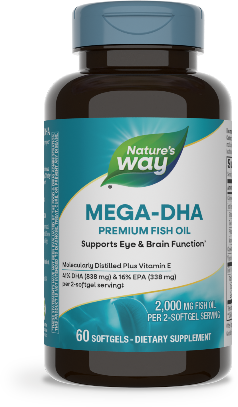 <{%PRIMARY_15682%}>Nature's Way® | Mega-DHA Premium Fish Oil, 60 softgels