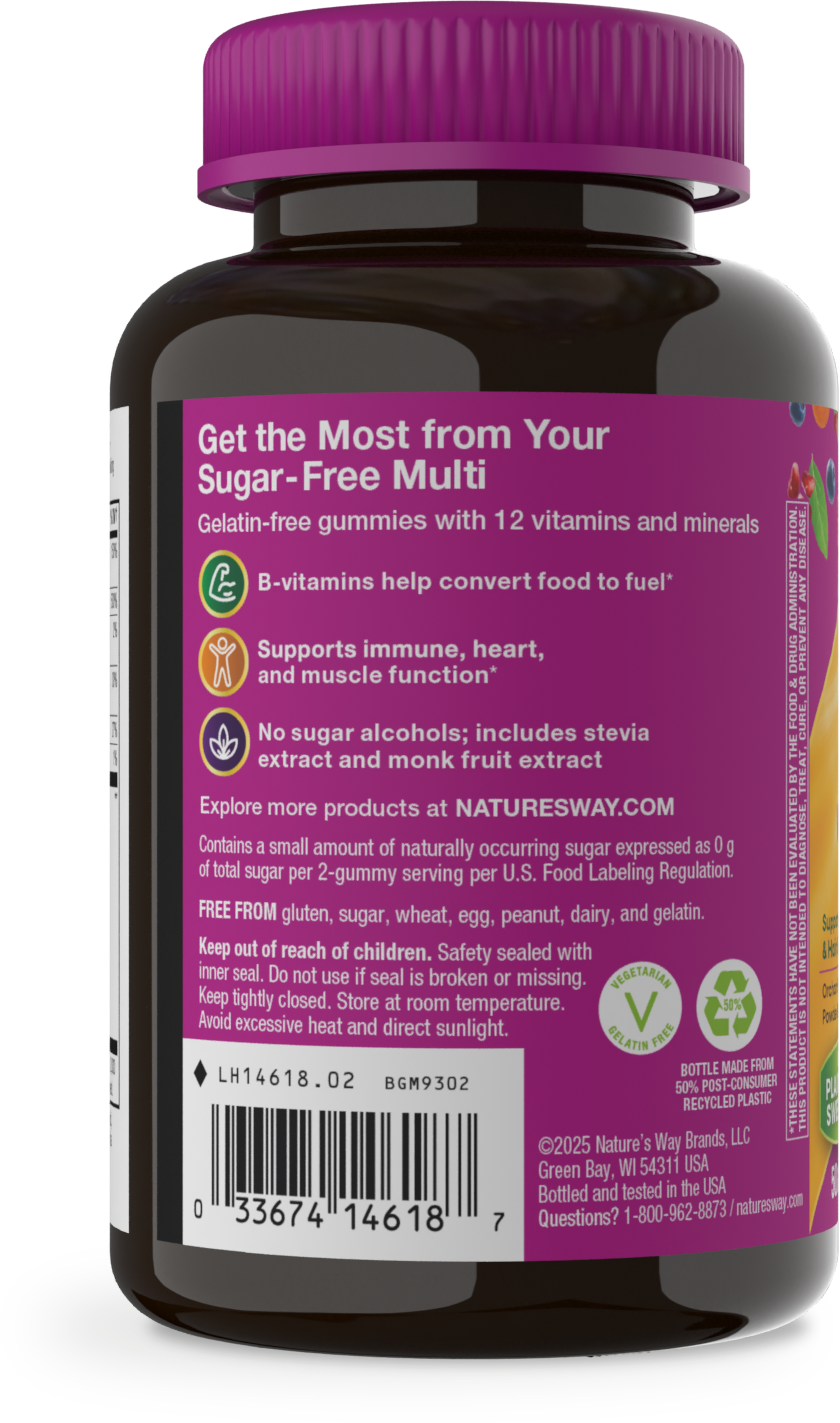 <{%MAIN2_14618%}>Nature's Way® | Alive! Zero Sugar Women's Gummy Multivitamin - left side of pack