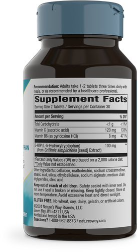 Nature's Way® | 5-HTP - right side of pack Sku:45250