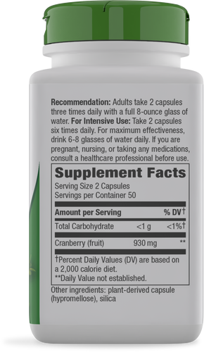 Nature's Way® | Cranberry Fruit - right side of pack Sku:12150