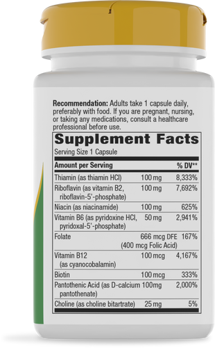 Nature's Way® | Vitamin B-100 Complex - right side of pack Sku:40521