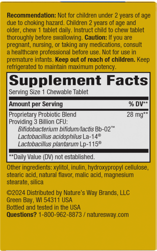 Nature's Way® | Primadophilus Kids Probiotic - right side of pack Sku:11035