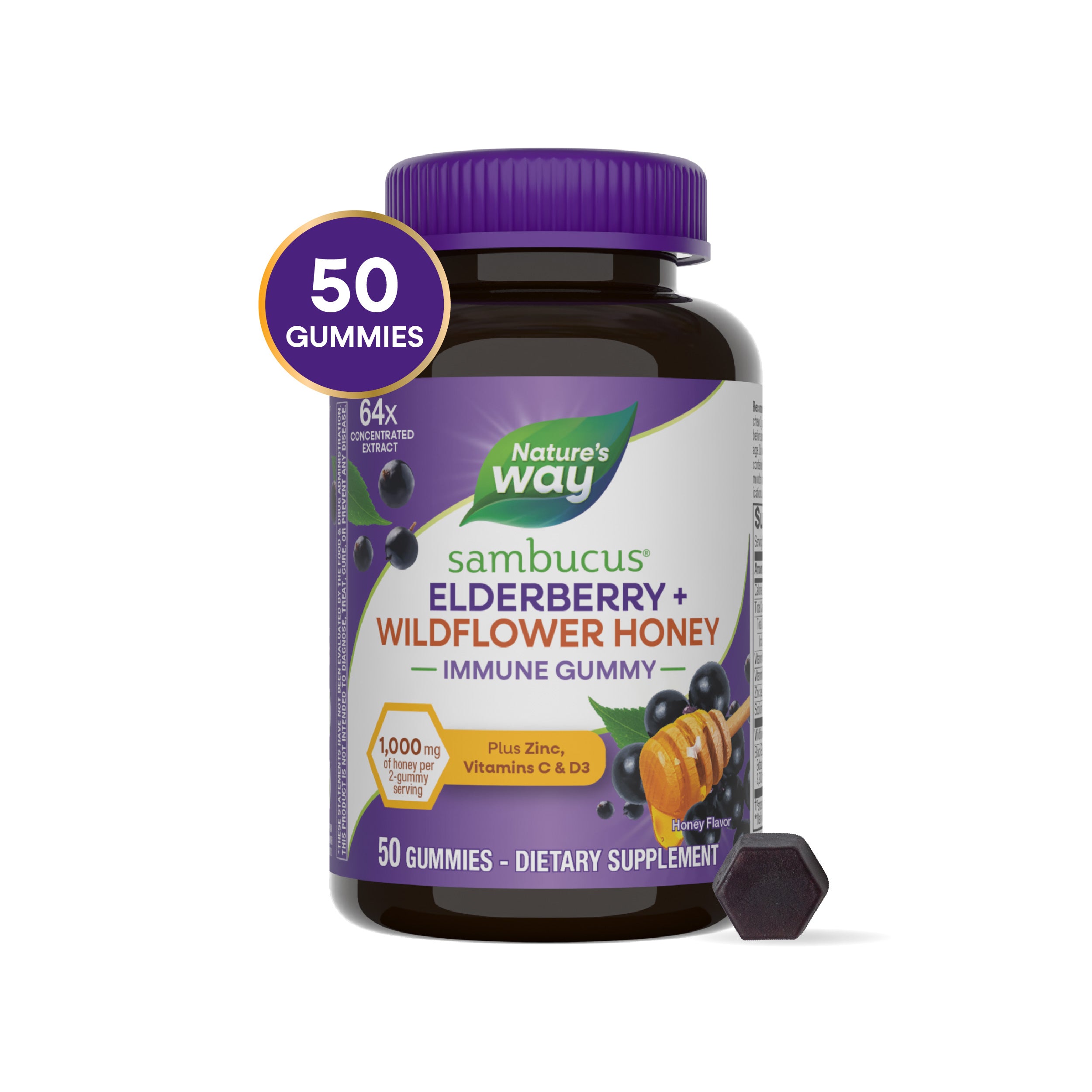 Sambucus Elderberry + Wildflower Honey Immune Gummy | Nature's Way®